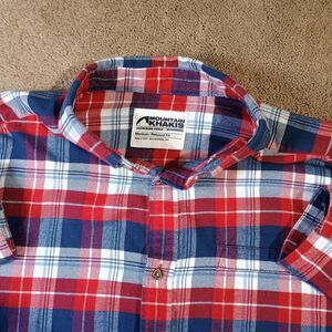 Mountain Khakis Flannel Shirt Medium 100% Cotton Button Down Downtown Red